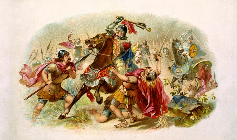 Batalha entre soldados romanos e tribo teutônica