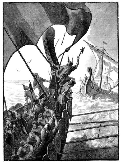 Escravos remando barco viking